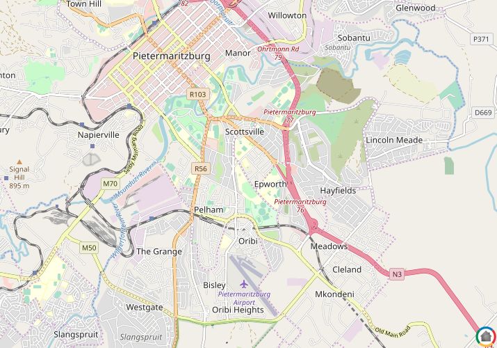 Map location of Scottsville PMB